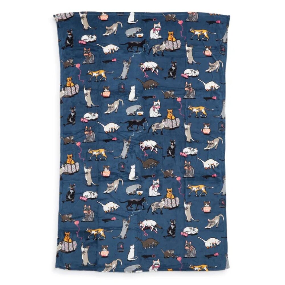 Vera Bradley CAT'S MEOW Fleece Throw Blanket 50"x80"